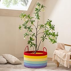 KAKAMAY Large Blanket Basket (20"x13"),Woven
