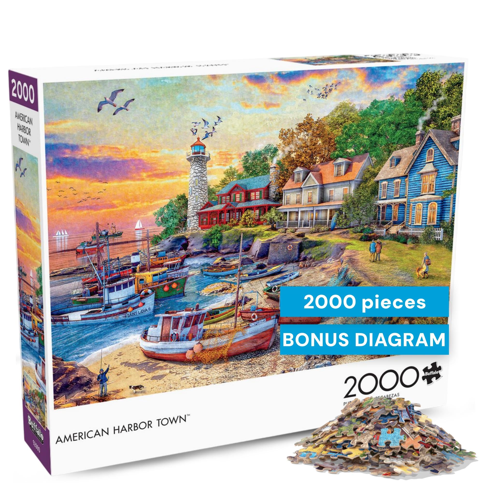 Buffalo Games - American Harbor Town - 2000 Piece Jigsaw Puzzle