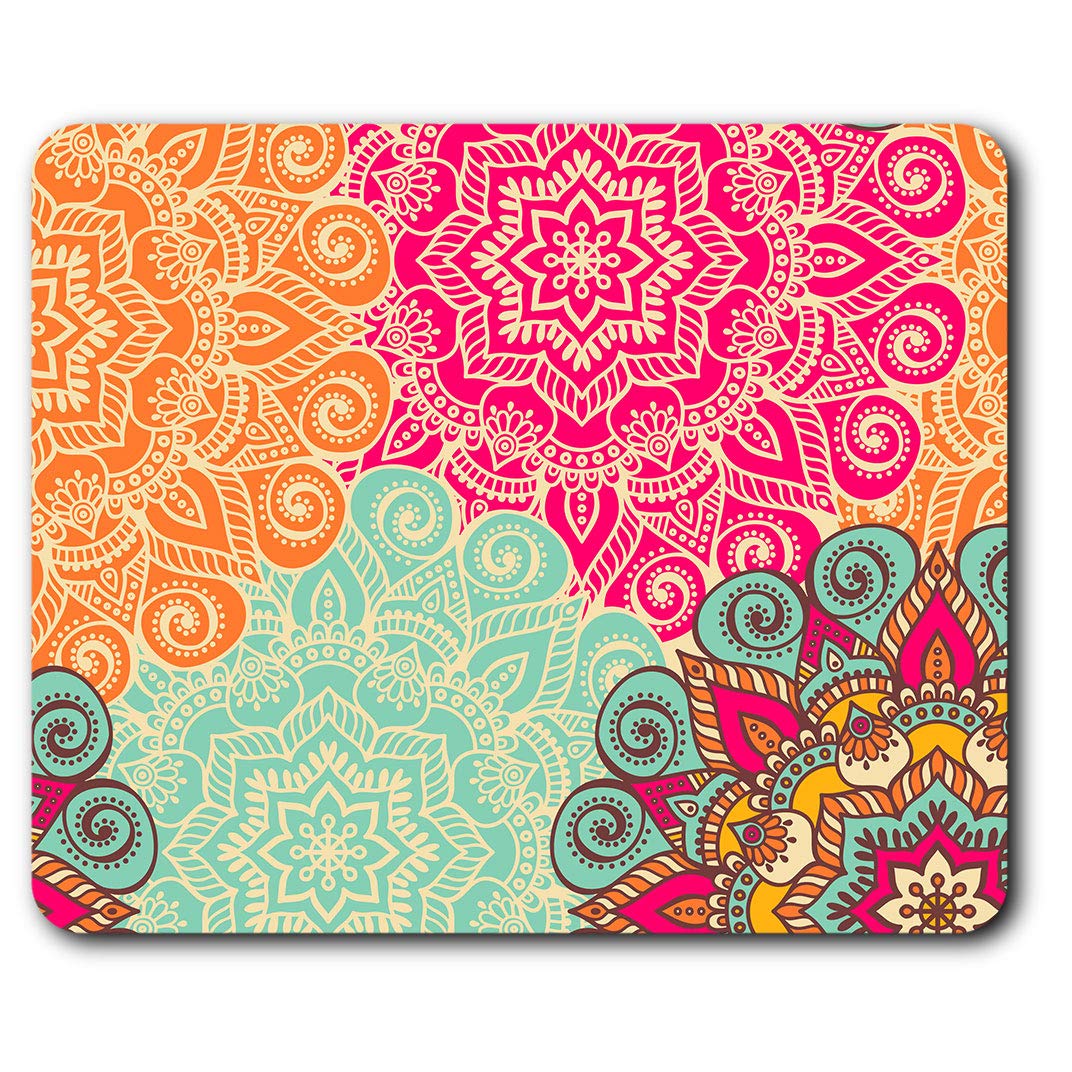 Bright Mandala Indian Vintage Mouse Mat Pad Computer PC Laptop Gaming Office Home Desk Accessory Gadget 12574