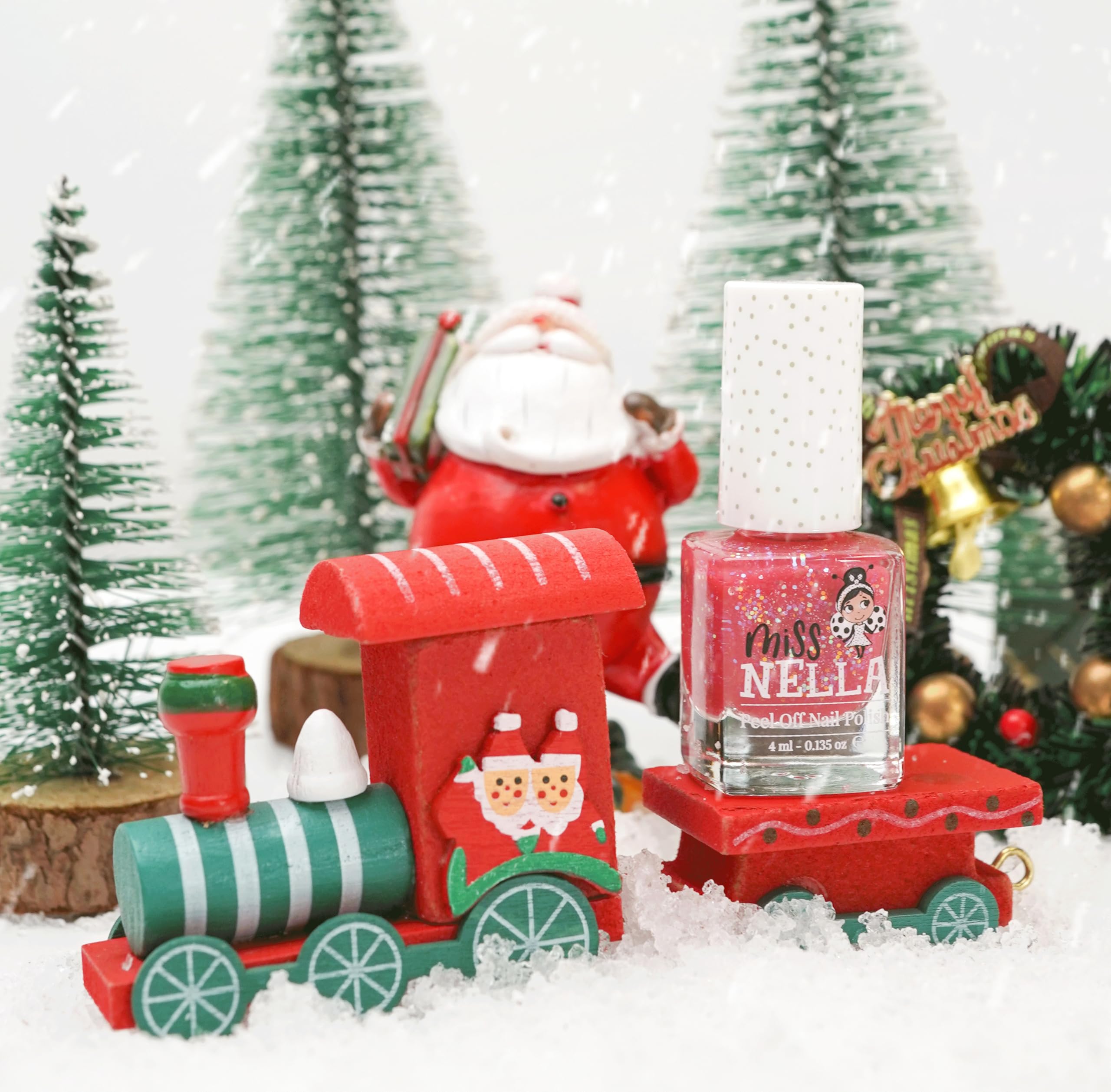 MISS NELLA SUGAR HUGS – Safe Special Pink Glitter Nail Polish for Kids, Non-Toxic & Odor Free Formula for Children and Toddlers, Natural Water Based for Easy Peel Off