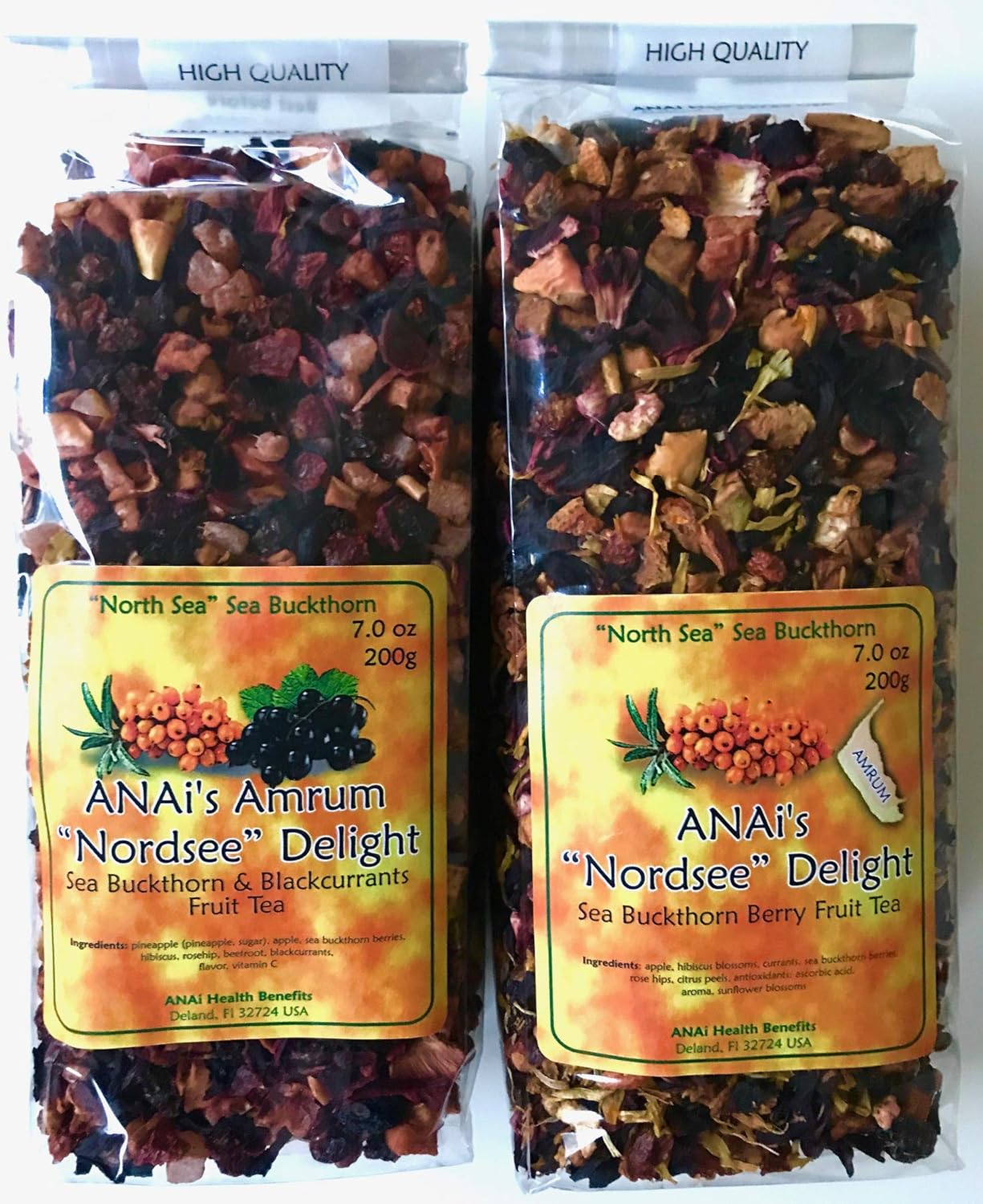 Amazon Com Sea Buckthorn Berry Fruit Tea Sanddorn With Black Currants And Many Anti Oxidant Super Foods To Boost Immune System German Import 2 Pack 200g Ea Herbal Teas Grocery Gourmet Food