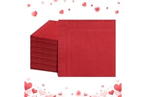 NatNarr 120 Pcs Cocktail Napkins Red Valentines Napkins Red Dessert Beverage Napkin Party Napkin for Valentines Day, Birthday, Wedding, 5 x 5 Inch