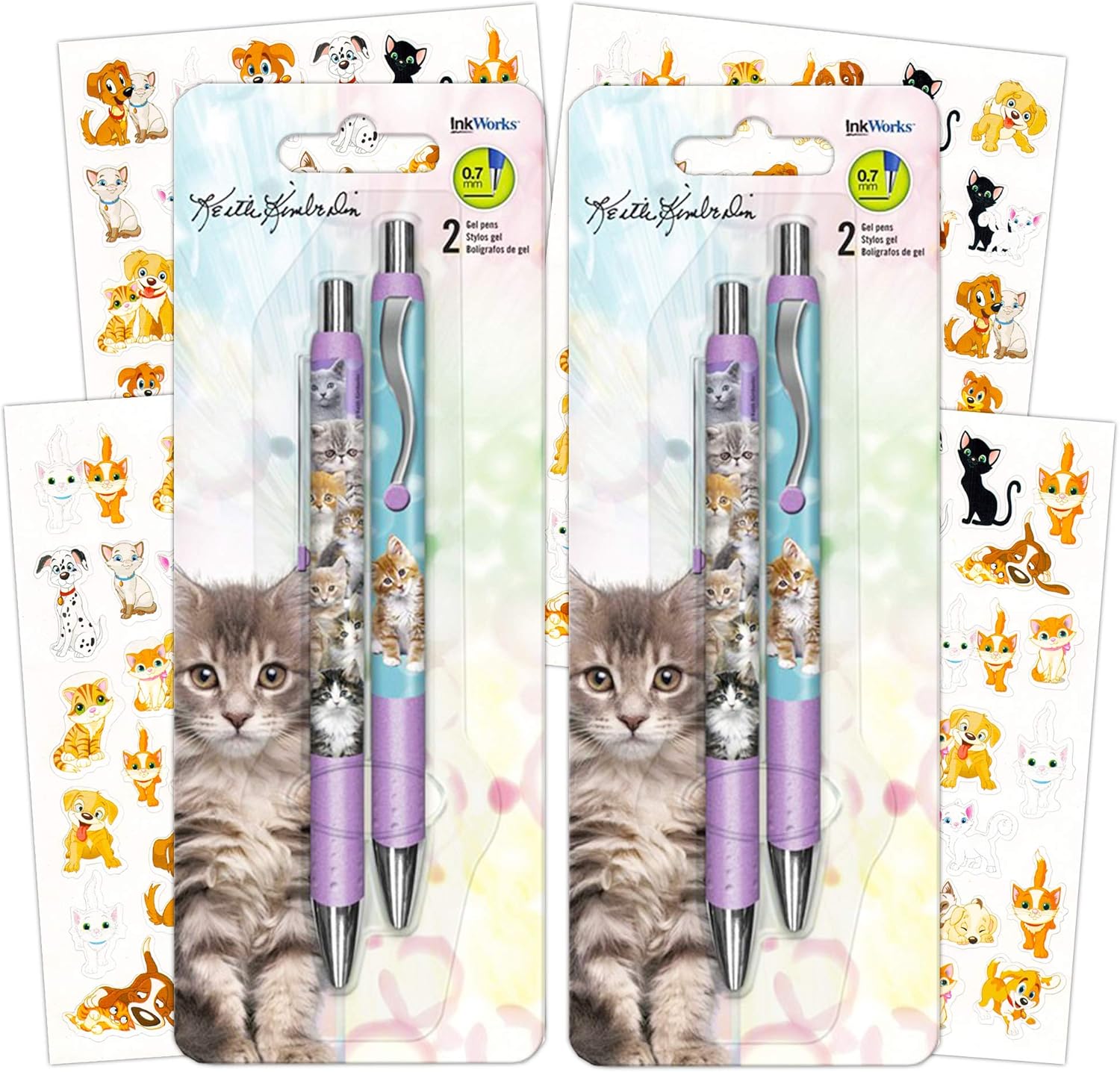 InkWorks Keith Kimberlin Kittens Gel Pens Set (4 Premium