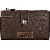 Wrangler Wallet for Women Bifold Card Holder with Zipper and ID Window