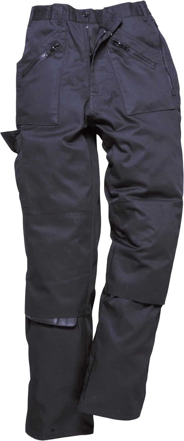 Portwest S687 Womens Work Trousers Lightweight Multi-Functional Polycotton Fit Zip with Knee Pad Pockets Improved Fit Workwear Site Pants Industrial Utility Machine Washable