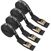 Ayaport Cam Buckle Tie Down Straps Lashing Straps 2200lbs Break Strength Heavy Duty Car Roof Rack Strap for Kayak, SUP, Surfboard, Cargo, Motorcycle, Truck, Boat, Dirt Bike (1" x 8')