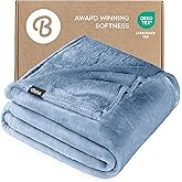Bare Home Fleece Blanket - Full/Queen - Ultra-Soft Lightweight for Bed, Sofa, and Couch - Luxury Microplush - Cozy Warm Blanket (Full/Queen, Coronet Blue)