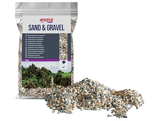 AMTRA POLYCHROME - Natural gravel for aquariums, decorative soil, sand and white gravel, grains 3-4 mm, 5 KG