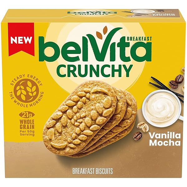 BELVITA BREAKFAST BARS BISCUITS, VANILLA MOCHA, 5 PACKS (4 BISCUITS PER PACK)