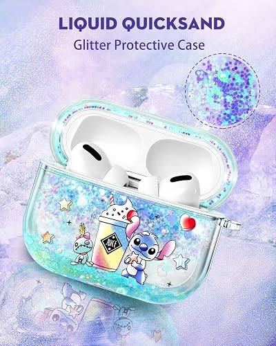 AirPods Pro 2 Hülle Mit Strass & Schlüsselanhänger – Kristallblau, Glitternd, Kratzfest