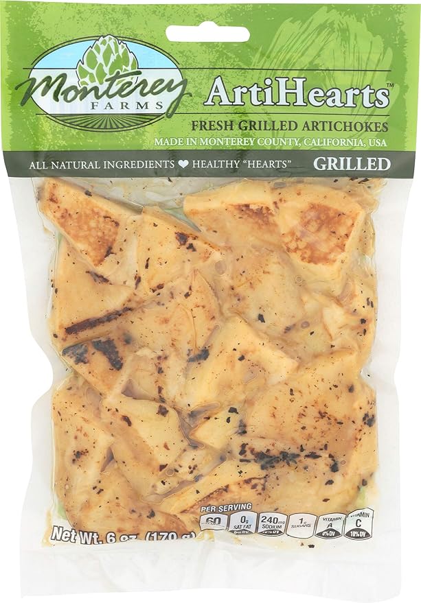 Monterey Farms, Artichokes Hearts Grilled, 6 Ounce Grocery & Gourmet Food