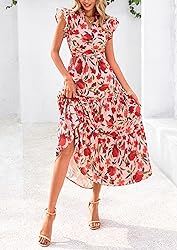 PRETTYGARDEN Women's 2025 Summer Floral Midi Dress