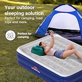 Vivo Technologies Luxury High Raise Flocked Double Air Bed with Built-In Pump view 7