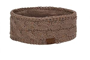 C.C Soft Stretch Winter Warm Cable Knit Fuzzy Lined Ear Warmer Headband