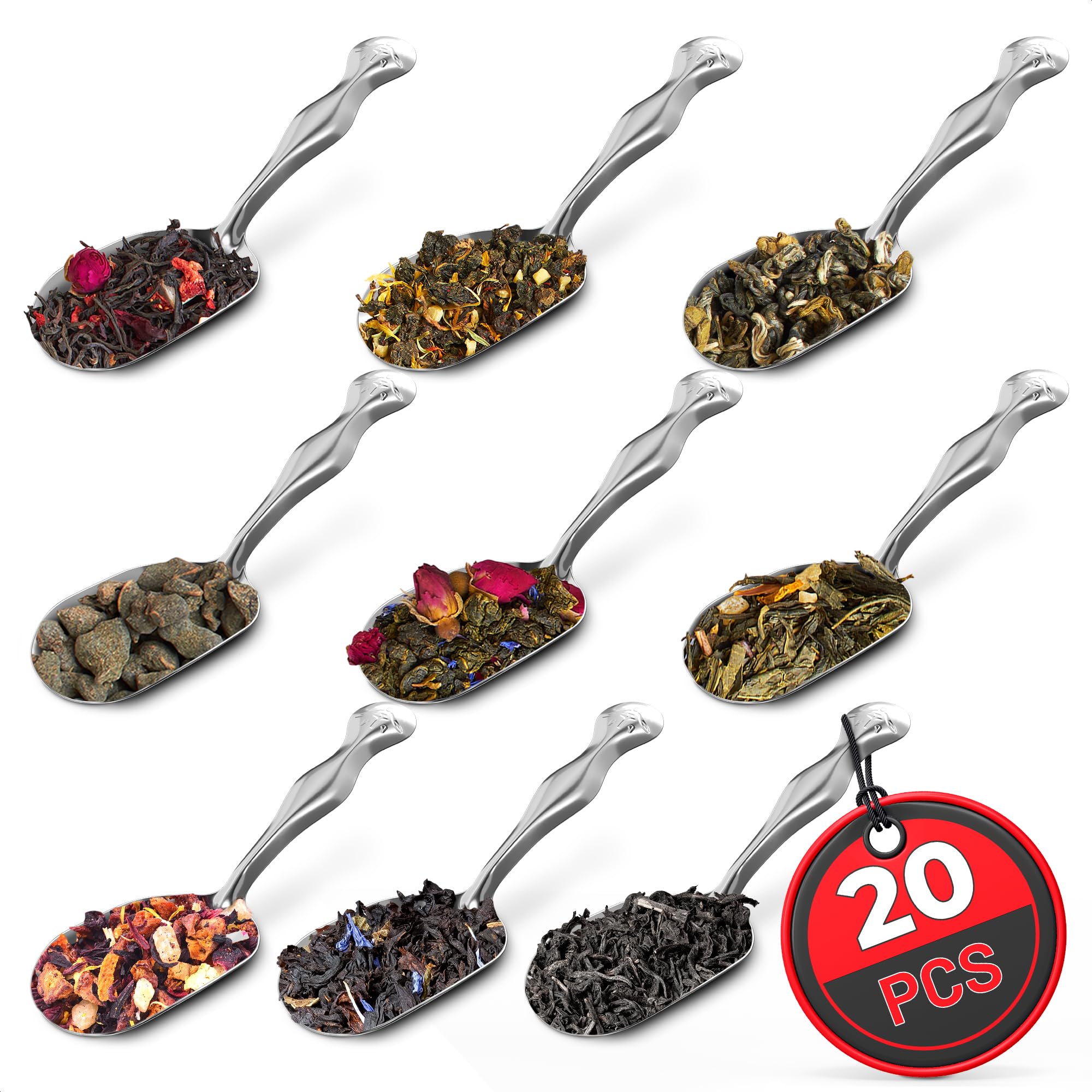 Photo 1 of 20 Pcs Small Scoops for Canisters – Mini Scoops for Candy, 5.8" Length Stainless Steel Small Food Scoopers for Kitchen, Multipurpose for Cocoa, Coffee, Ice Cream, Parties & Home Use, Easy to Clean