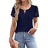 Blooming Jelly Womens Business Casual Tops Dressy Summer Blouses Cute Short Sleeve Shirts Trendy Work Outfits
