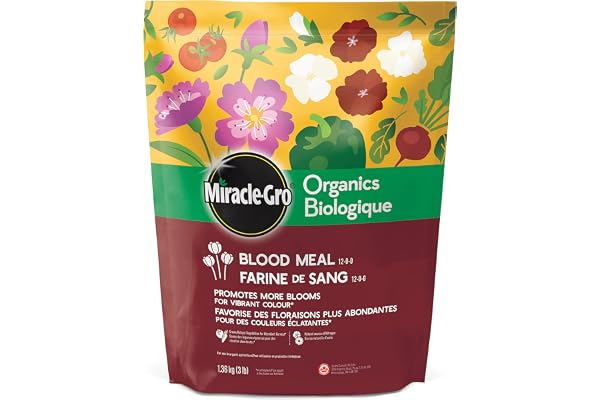 Miracle-Gro Organics Blood Meal 12-0-0, 1.36 kg | ECOCERT Organic Nitrogen Fertilizer for Flowers, Veggies & Bulbs | Boosts G