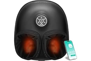 Medcursor Foot Massager with Heat, Shiatsu Deep Kneading Machine, Multi Air Compression Intensity, Smart APP Mobile Remote Control and Foot Massage Relax for Home and Office Use, Gifts for Women Mom