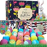 Bath Bombs for Women Gift Set - 24 Natural & Organic Bath Bombs with Essential Oils & Moisturizing Shea Butter, Spa Birthday Gift, Selfcare Gifts, Easter Basket Essentials for Teens, Girls, Women