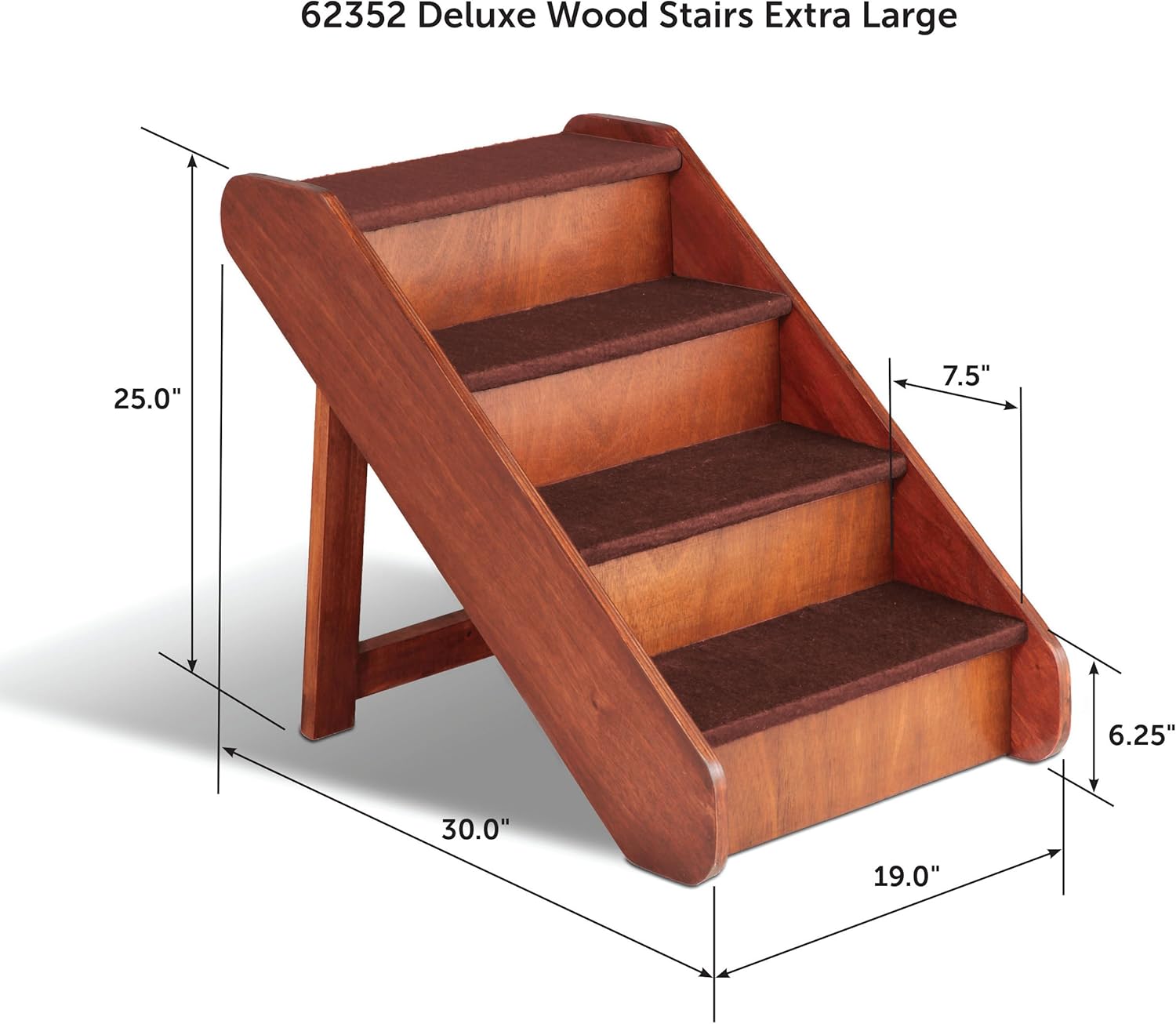 PetSafe CozyUp Folding Wood Pet Steps - PupSTEP Dog and Cat Stairs - Lightweight Durable Wooden Frame Supports up to 200 lb - Side Rails and Non-Slip Feet Provide Added Security - 25 inches : Pet Supplies