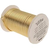 The Beadsmith Textured Jewelry Wire - Motif Texture, Gold Color, 16-Gauge, 8 Yards, Half-Round Semi-Flexible Wire, Medium Temper