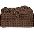 Utopia Bedding Cotton Waffle Blanket 300 GSM (Brown - 90x72 Inches) Soft Lightweight Breathable Bed Blanket Twin Size Layering Any Bed for All Season