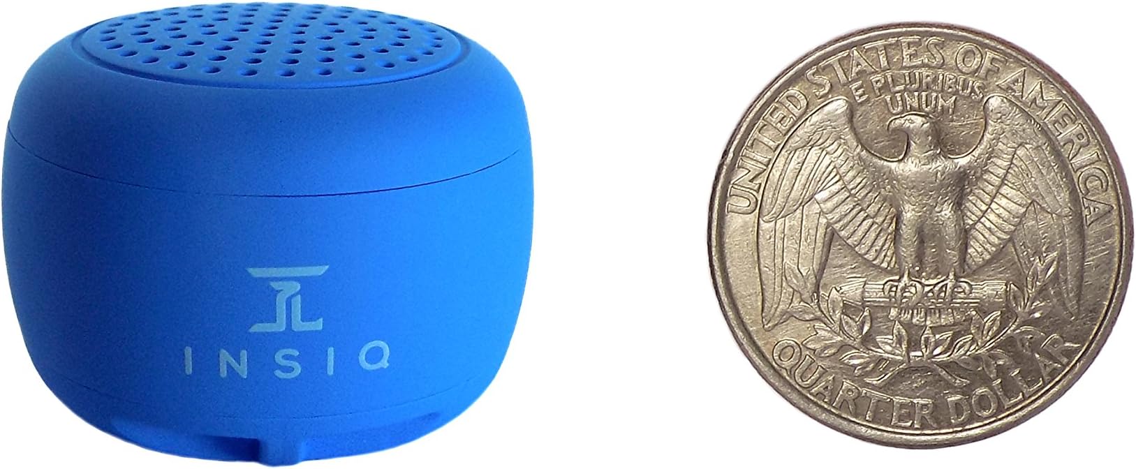 World's Smallest Portable Bluetooth Speaker - Great Audio Quality for its Size - 30+ Feet Range - Photo Selfie Button Answer Phone Calls Compact Compatible with Latest Phone Software (Blue)