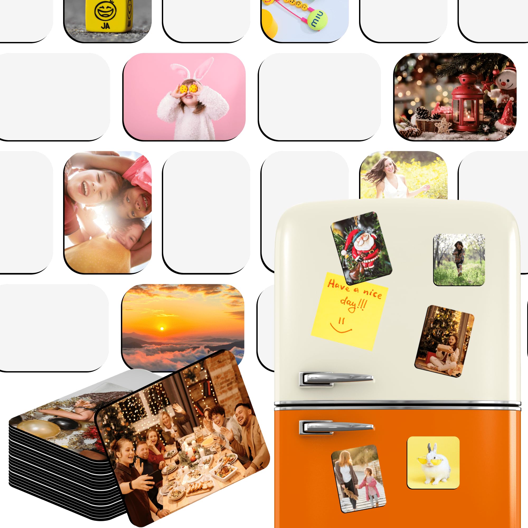 Photo 1 of 20pcs Sublimation Magnets Blanks, 3 x 4 Inch Personalized Fridge Magnet Sublimation Refrigerator Printing Blank Bulk for Kitchen Office Decorative
