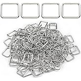 ELANE 60PCS Metal Rectangle Ring Webbing Belts Buckle Metal Rings for Belt Bags Keychains DIY Accessories Belts Dog Leash