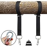 Tree Swing and Hammock Hanging Kit Straps, Two 5 Feet Straps and 2 Carabiners, Hold 2200 Pounds, Fast and Easy Way to Hang Any Swing