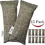 Jalousie 12 Packs 100g Each Mini Bamboo Charcoal Bags Natural Air Purifier, Shoe Deodorizer and Odor Eliminator (Pack of 12 Bags)