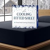 SLEEPHORIA Cooling Fitted Sheet Queen Size - 1 PC BreezeWeave Cooling Sheets for Hot Sleepers & Cool Rest w/ 16 in Deep Pocket - Corner Straps, Cloud Soft, Ultra Durable - 57 x 77 in (Midnight Black)