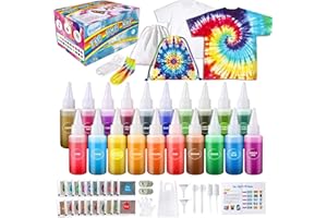 PATIFEED Tie Dye Kit for Kids Adults - Arts and Crafts Toy for Girls & Boys Ages 6-12 - Fabric Tye Dye Craft Kits 20 Colours, Birthday Christmas Gifts for Kids 3 4 5 6 7 8 9 10+