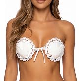 White Shell Bra with Cord and Starfish Hair Clip, 4.5
