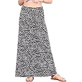 Popana Long maxi skirts for women – High Waisted Flowy Long Skirt for Women, Casual A-Line Plus Size Maxi Skirt