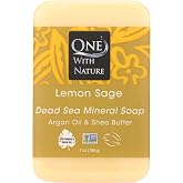 One With Nature, Soap Bar Lemon Sage, 7 Ounce