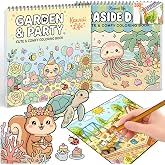 2Pcs Cozy Coloring Book for Women Relaxation, Single-Sided, Spiral Bound | 48 Simple and Cute Patterns, Easy and Simple Designs, Stress Relief Gifts for Women, Arts and Crafts Coloring Gifts for Women