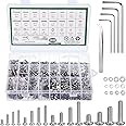 2024 Pcs Metric Screw Assortment, M2 M3 M4 M5 Bolts and Nuts Assortment Metric Machine Screw Assortment, 304 Stainless Steel Hex Button Head Screws Nuts Bolts and Washers Set