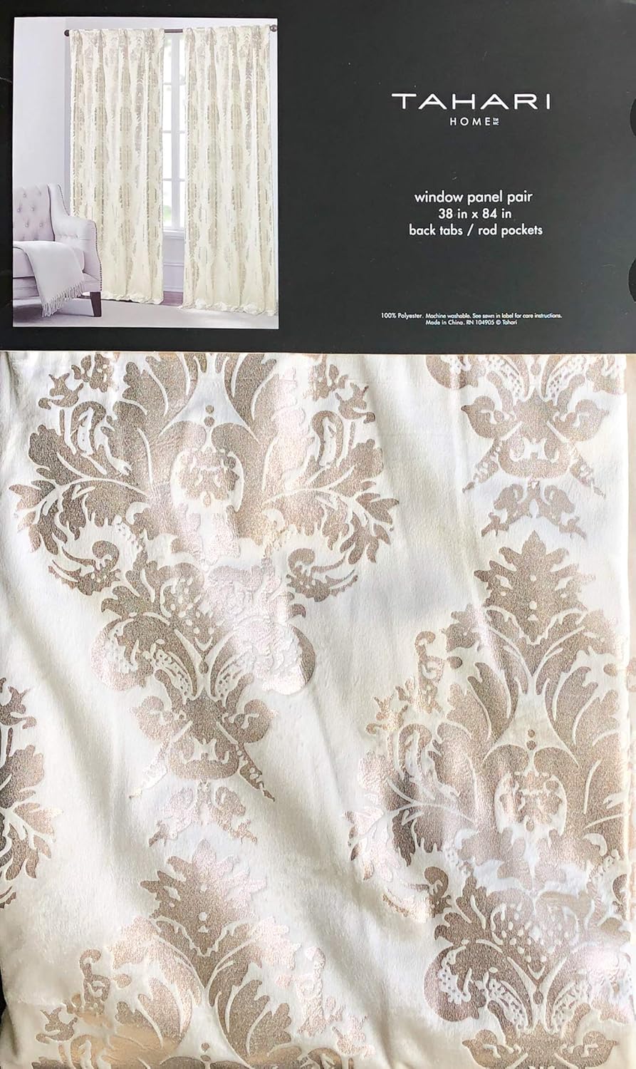 Tahari Home Maison Velvet Window Panels Rod Pockets Back Tabs Draperies