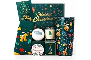 MHSMHL Christmas Gifts for Women 2025 Secret Santa Gifts for Women, Unique Christmas Gift Basket, Xmas Gift Set for Mom, Coworkers, Teacher, Sister, Wife, Best Friend Box White Elephant Christmas Tumbler