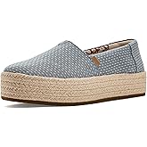 TOMS Womens Valencia Platform Espadrille Flats Casual - Off White