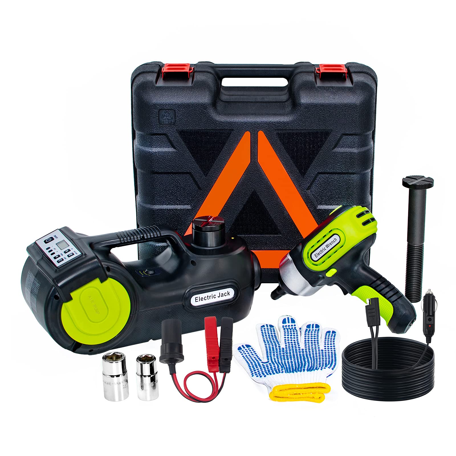 Photo 1 of (incompleted accesories) ActDoer Electric Car Jack Kit 5Ton 12V Hydraulic (Lifting Range: 6.1-20.86 inch) with Impact Wrench & Inflator for SUV, MPV with LCD & Tire Pressure Display