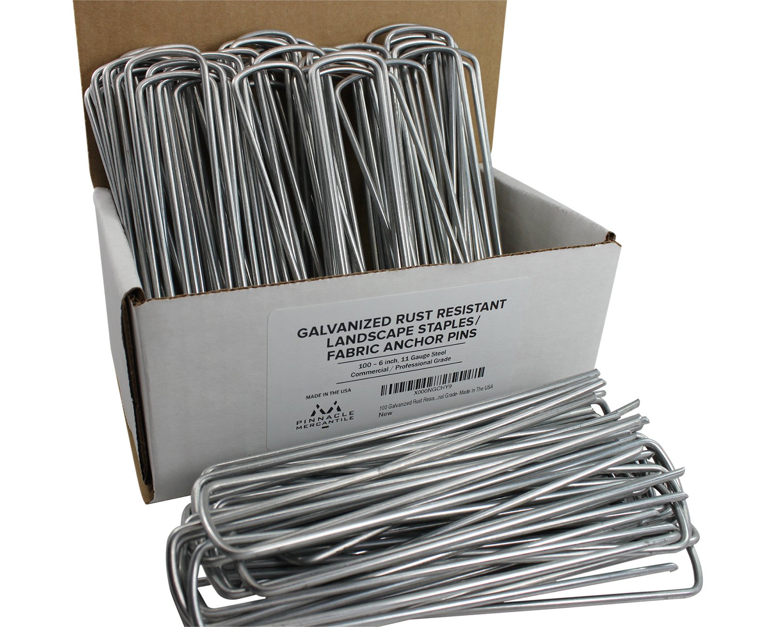 100 Galvanized Garden Landscape Staples Fabric Anchor Pins Anti Rust 6