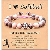 JOGDIAM Softball Volleyball Gifts for Girls, Softball Volleyball Stuff Bracelet for Team Girls Daughter Granddaughter Niece