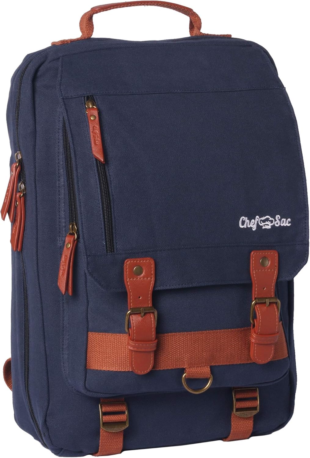 Chef Knife Bag Retro Backpack | 20+ Slots for Knives and Chef Tools | Knife Carrying Case with Hidden Back Pocket for Tablet | Sturdy Knife Bags For Chefs & Culinary Students | Premium Canvas (Blue): Kitchen & Dining