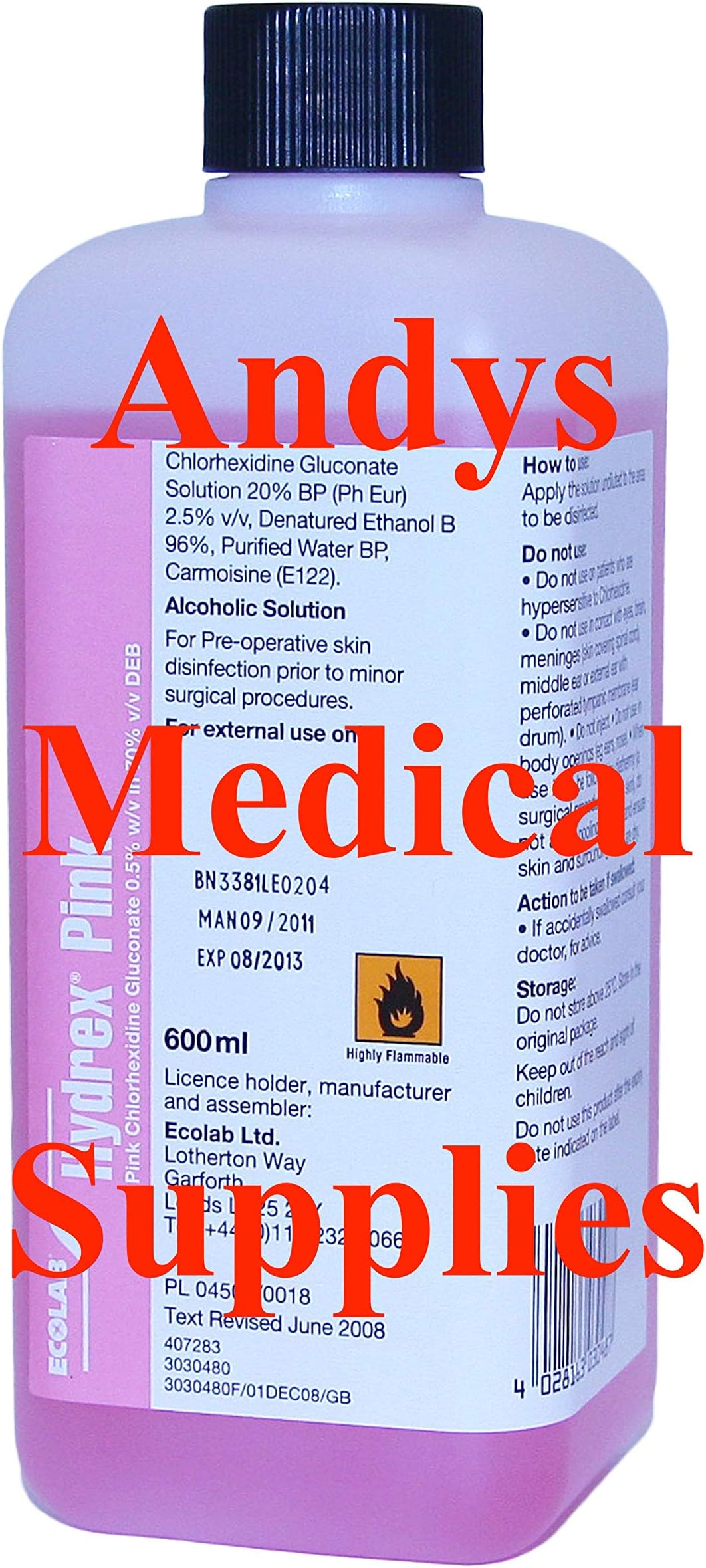 Be Prepared - Hydrex Pink 0.5% w/v Chlorhexidine Gluconate w/v and 70% DEB