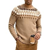 HOTake Men's Pullover Crewneck Sweater, Fair Isle and Christmas Pattern Available