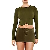 Forever 21 Womens Notched Cropped Sweater