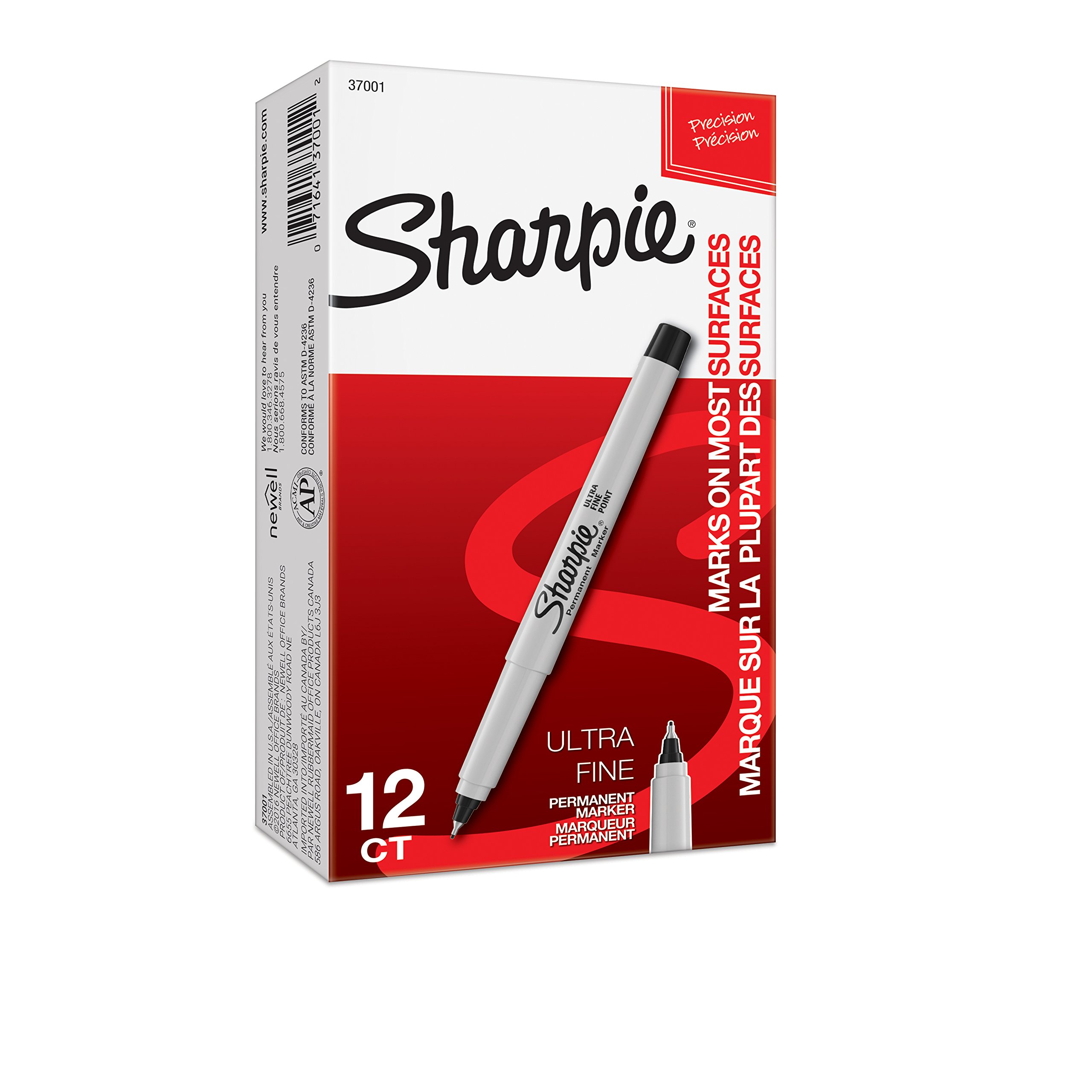 Sharpie Permanent Markers, Ultra Fine Point, Black, 12 Count Buy