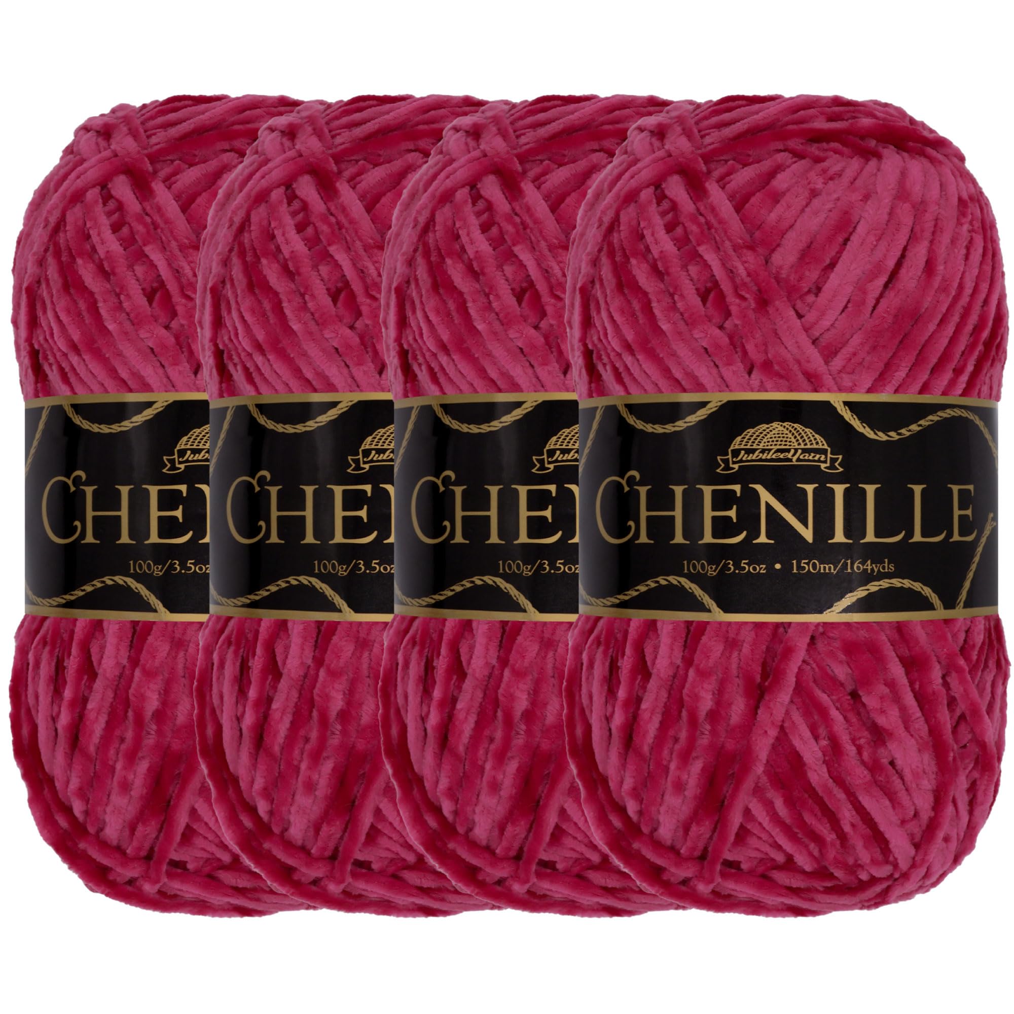 JubileeYarn Chenille Yarn - Worsted Weight - 100g/skein (4 Skeins, 118 Agate)